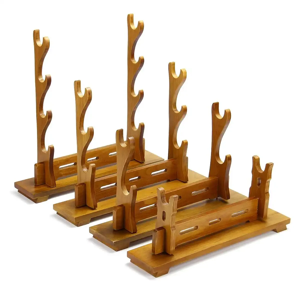 

1/2/3/4 Tier Solid Wood Katana Samurai Sword Holder Display Stand Hanger Vintage Home Decoration Wooden Storage Rack Bracket