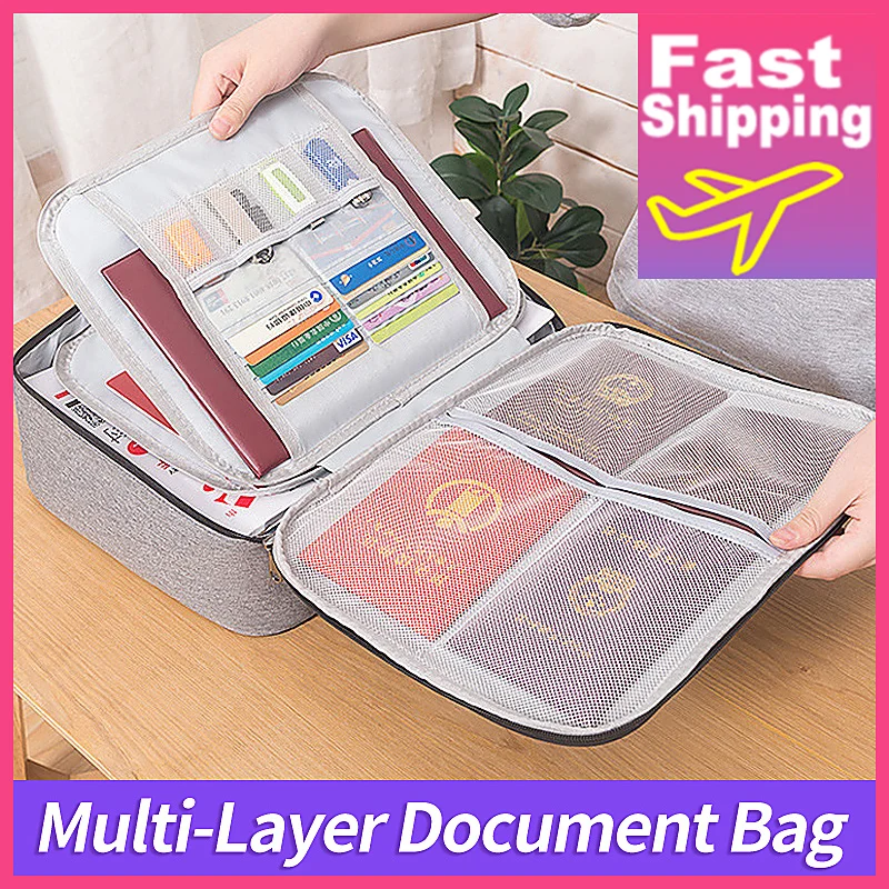 

Document Folders Ticket Bag Large Capacity Certificates Files Organizer for documents Home Travel Folder for documents Storage