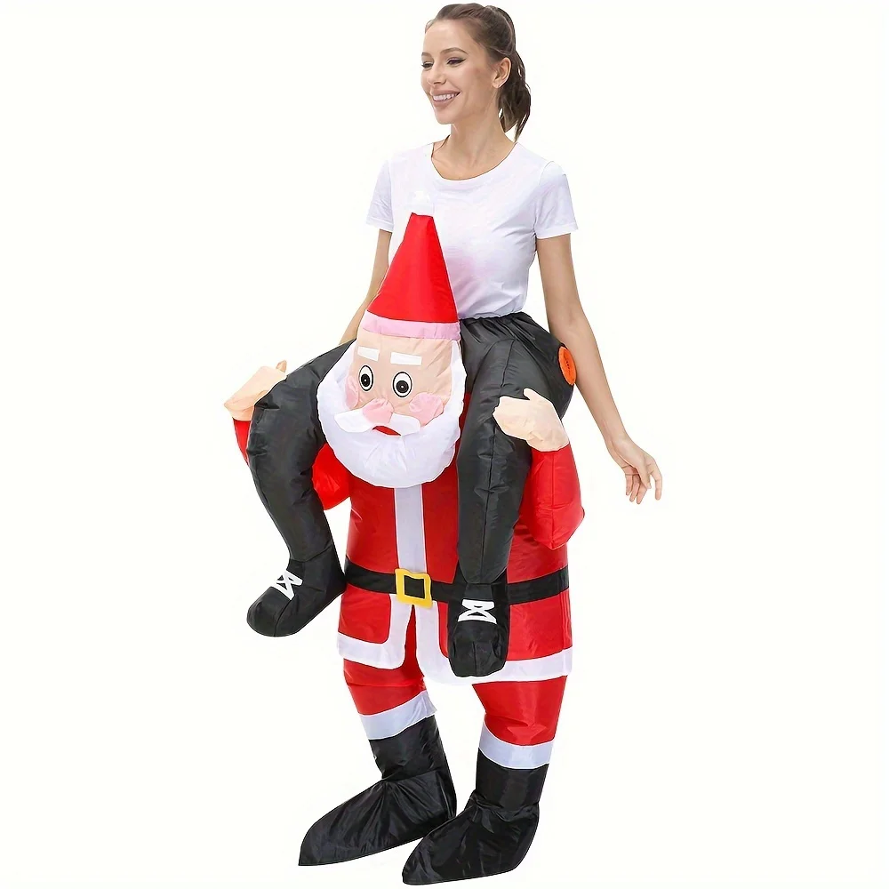 

Christmas Costume, Party Set Christmas Eve Holiday Fun Character Riding Santa Inflatable Costume Figure Clothes