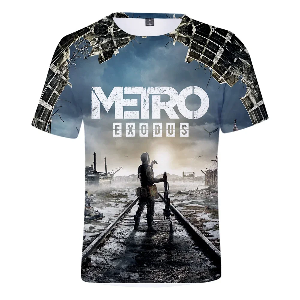 Gioco Metro Exodus T-shirt Con Stampa 3D Uomo/Donna Moda Estiva Maniche Corte Uomo Donna Casual Trendy T-shirt Oversize