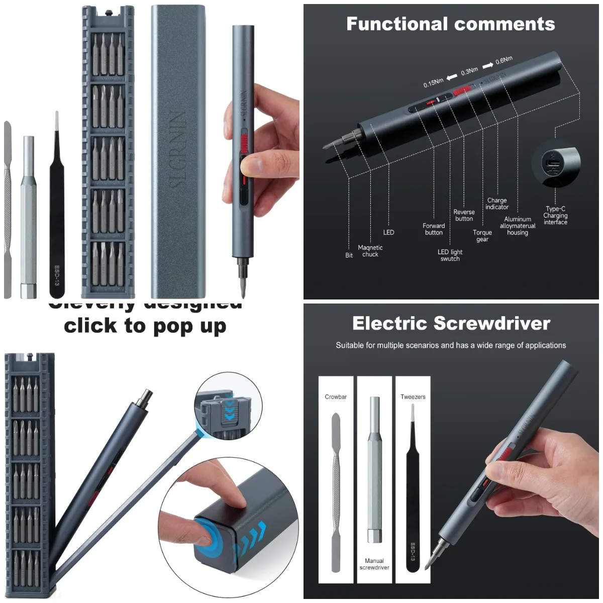 

Набор мини-электрических отверток, магнитные биты 72 в 1, 3-скоростной крутящий момент, 3 светодиода, защита от перегрузки — инструмент для ремонта телефона, C