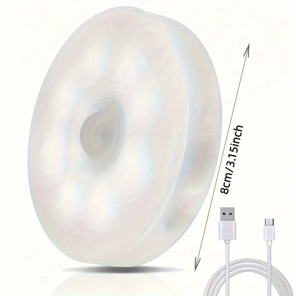 3 قطع من أضواء الليل بمستشعر الحركة باللون الأبيض الدافئ/الأبيض البارد - سطوع قابل للتعديل، تشغيل/إيقاف تلقائي، مثالية بجانب السرير والسلالم، U