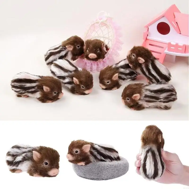 Stress Reduce Pig Figure Doll Striped Pig Reborns For Tension Alleviate Office Classroom Home Decoration