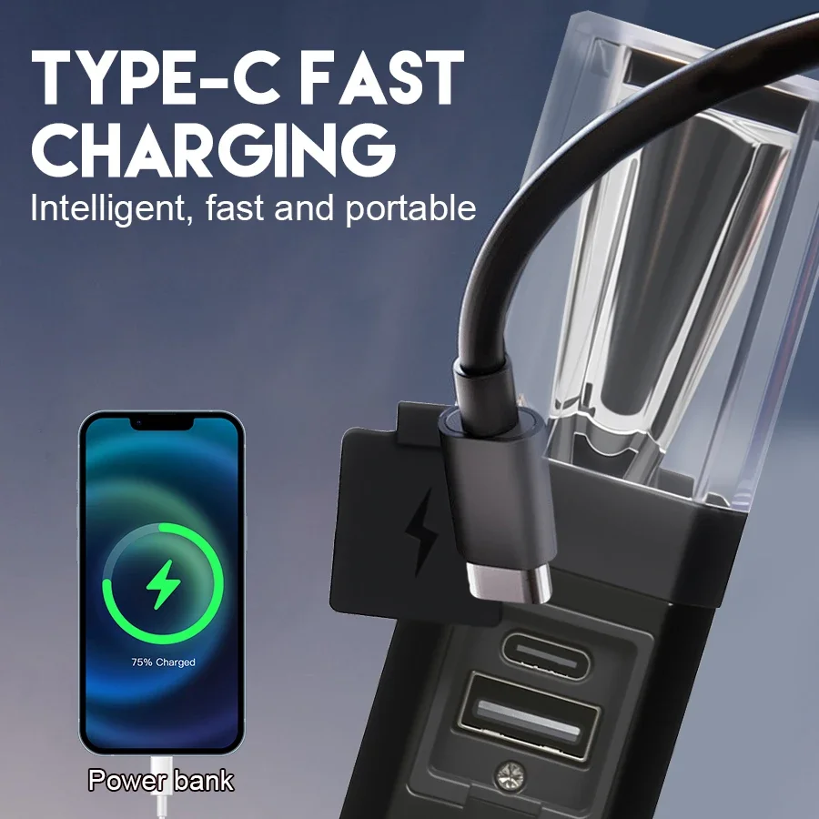 Wiederaufladbare LED-Taschenlampe, tragbare Camping-Taschenlampe, eingebauter 1500-mAh-Akku, Taschenlampe, Schwanz, magnetisches Reparatur-Arbeitslicht