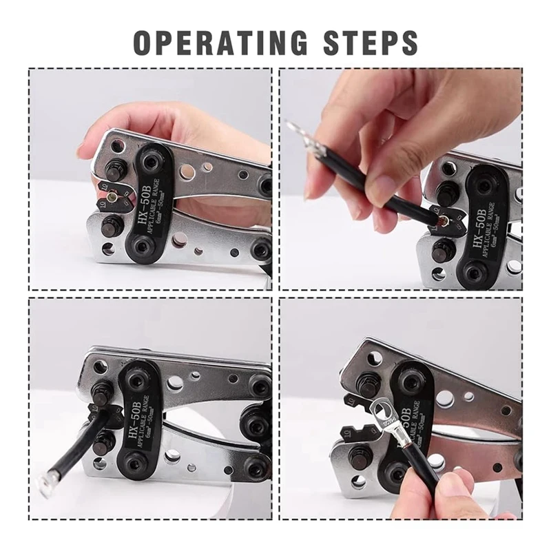 Battery Cable Lug Crimping Tool,Electrical Lug Crimper With 60Pcs Wire Lugs And Heat Shrink Tubing For Lugs Terminals