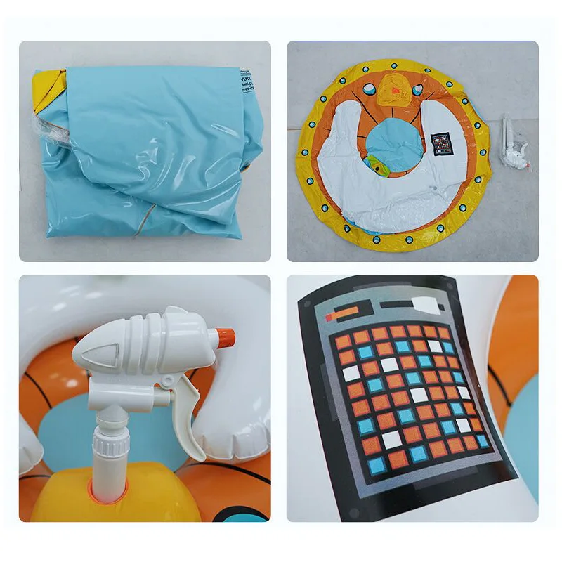 Piscina inflável pistola de água piloto sprinkler tubo de flutuação sofá de água brinquedo ufo anel de natação inflável diversão verão atividades aquáticas
