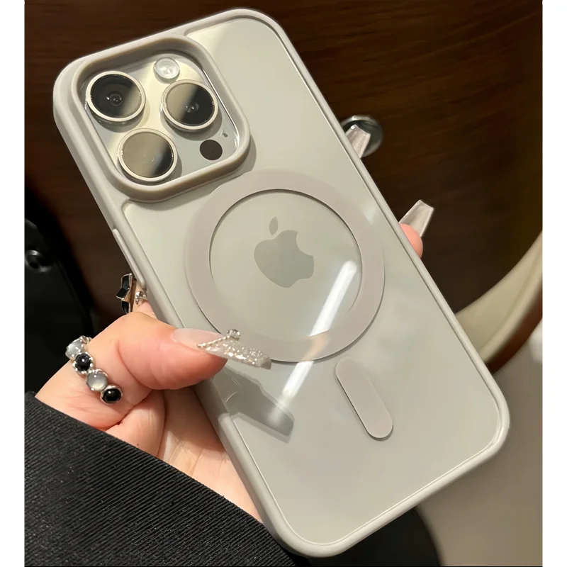 For Magsafe Magnetic Wireless Charging Case for iPhone 15 14 13 12 11 Pro Max Mini X Xs XR 7 8 Plus Hard Acrylic Clear Cover