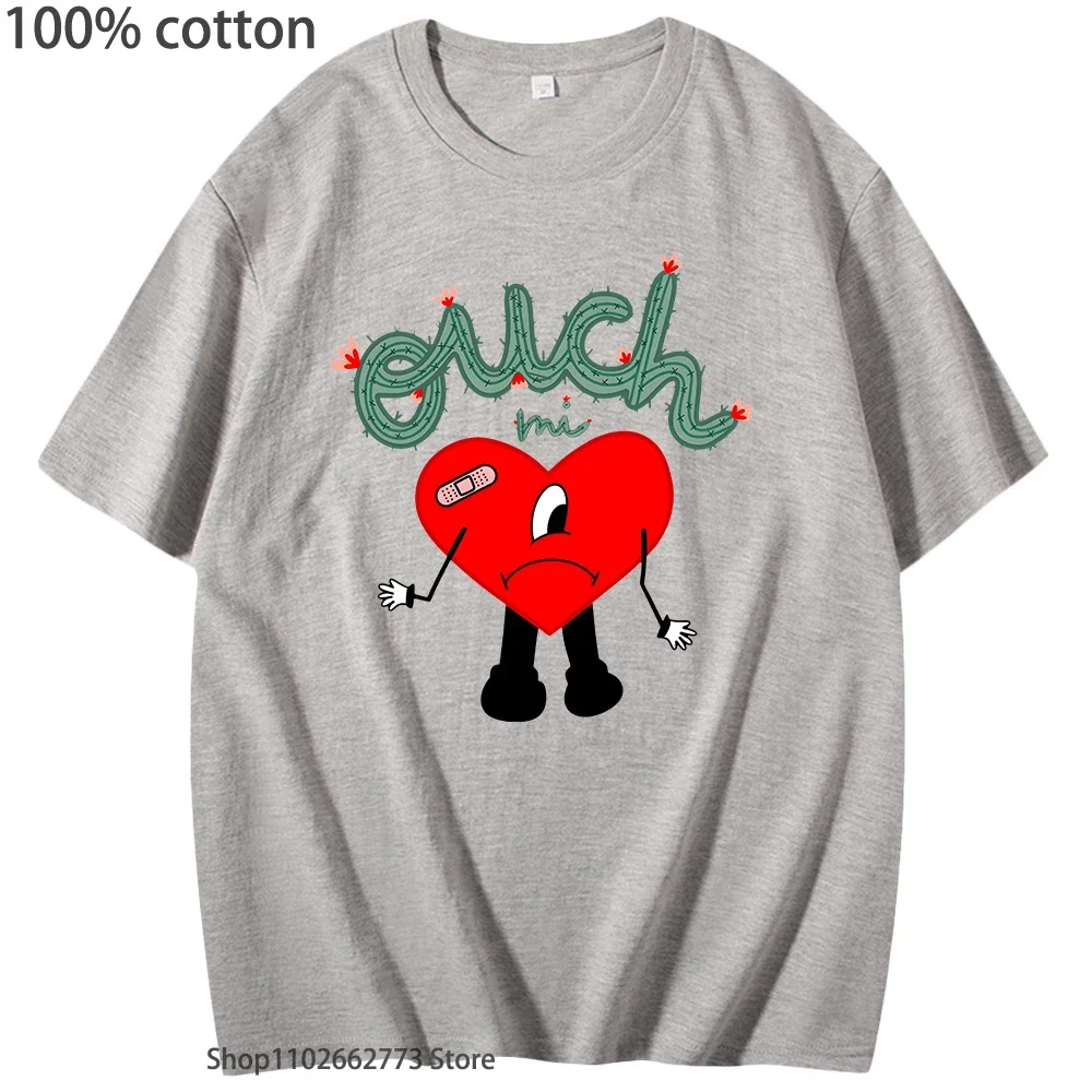 100% قطن Kawaii باد الأرنب-Un Verano Sin Ti تي شيرت المرأة موضة عادية الكرتون قميص مطبوع كم قصير Y2k تي شيرت صيفي