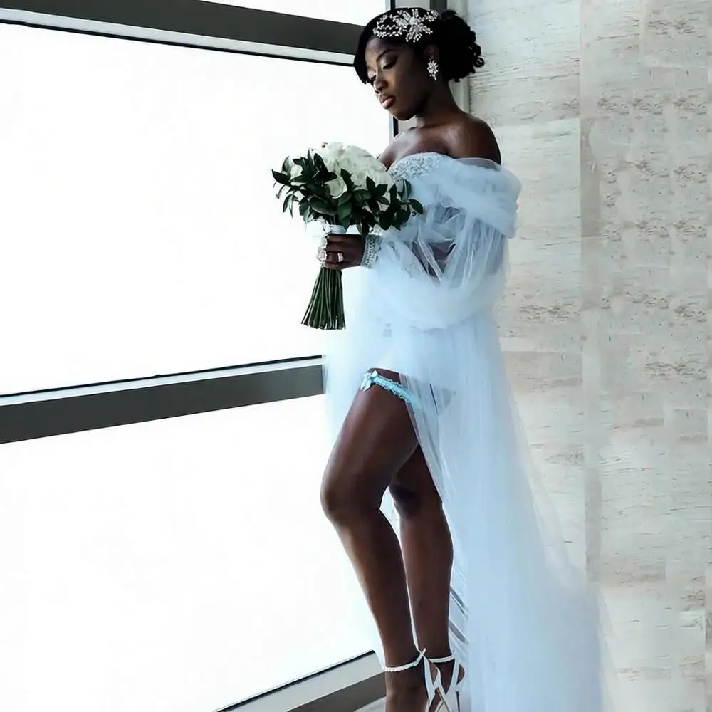 Crystal Bride Robe for Wedding Long Sleeve Bridal Gowns Photo Shoot Maternity Dressing Gown For Photography Customized