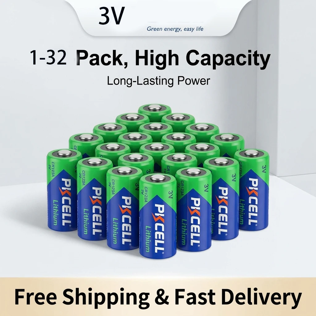

1-32PCS CR123A 3V Lithium Battery 1500mAh CR17345 DL123A EL123AP Primary Li-MnO2 Battery for Arlo Camera Flashlight