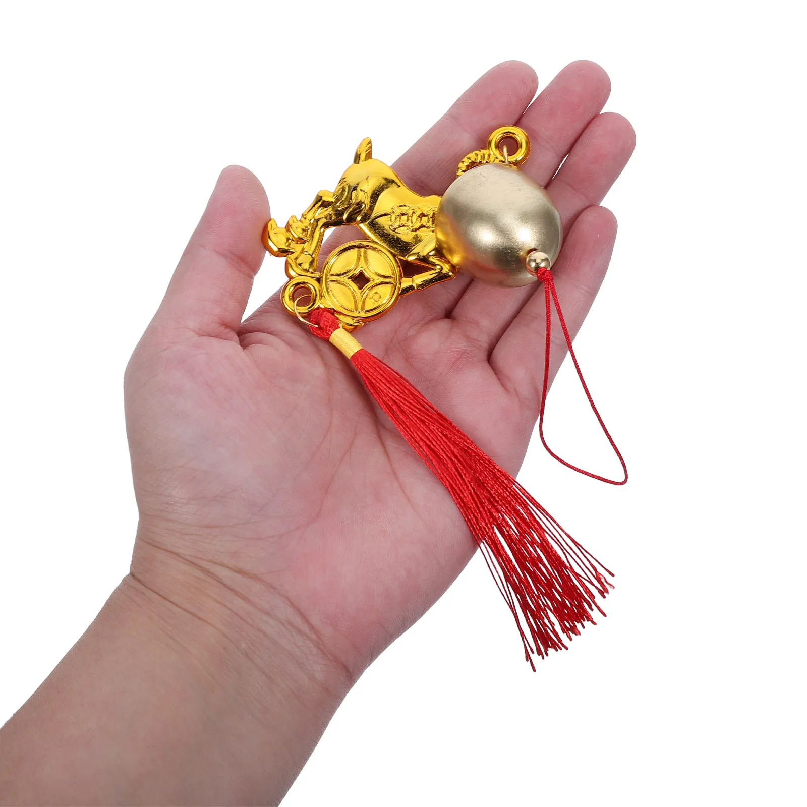 5pcs Zodiac Goat Hanging Wind Bell Decoration 2027 Lunar New Year Chinese Goat Lucky Charms With Coin Tassel Pendants Ornaments