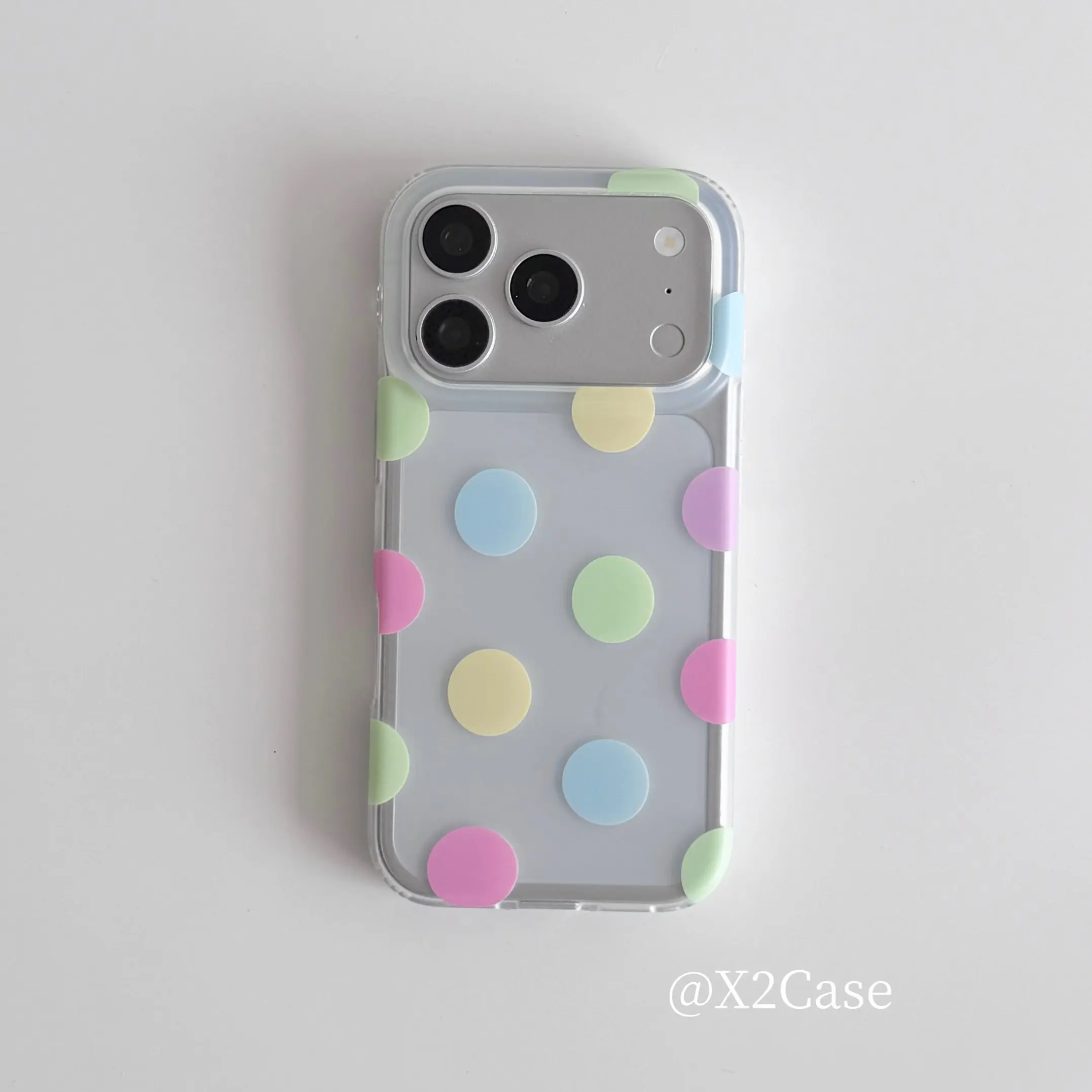 Korea Ins Colorful Polka Dots Matte Phone Case For iPhone Ultra18 17Air 16 15 14 13 12 11 ProMax Mini XR XSMAX 78 Plus Y2K Cover view 2
