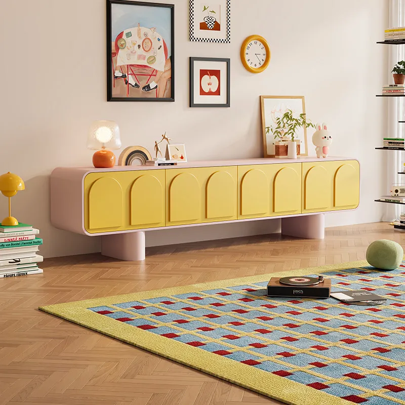 

Colorful Luxury Tv Stand Modern Dopamine Drawers Design Tv Stand Movable Living Rooms Muebles Para Salas House Accessories