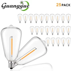 Retro Edison LED Replacement Light Bulbs ST38 Clear Shatterproof Bulbs for Indoor Outdoor 1W E12 2200K Warm White Vintage Lamp