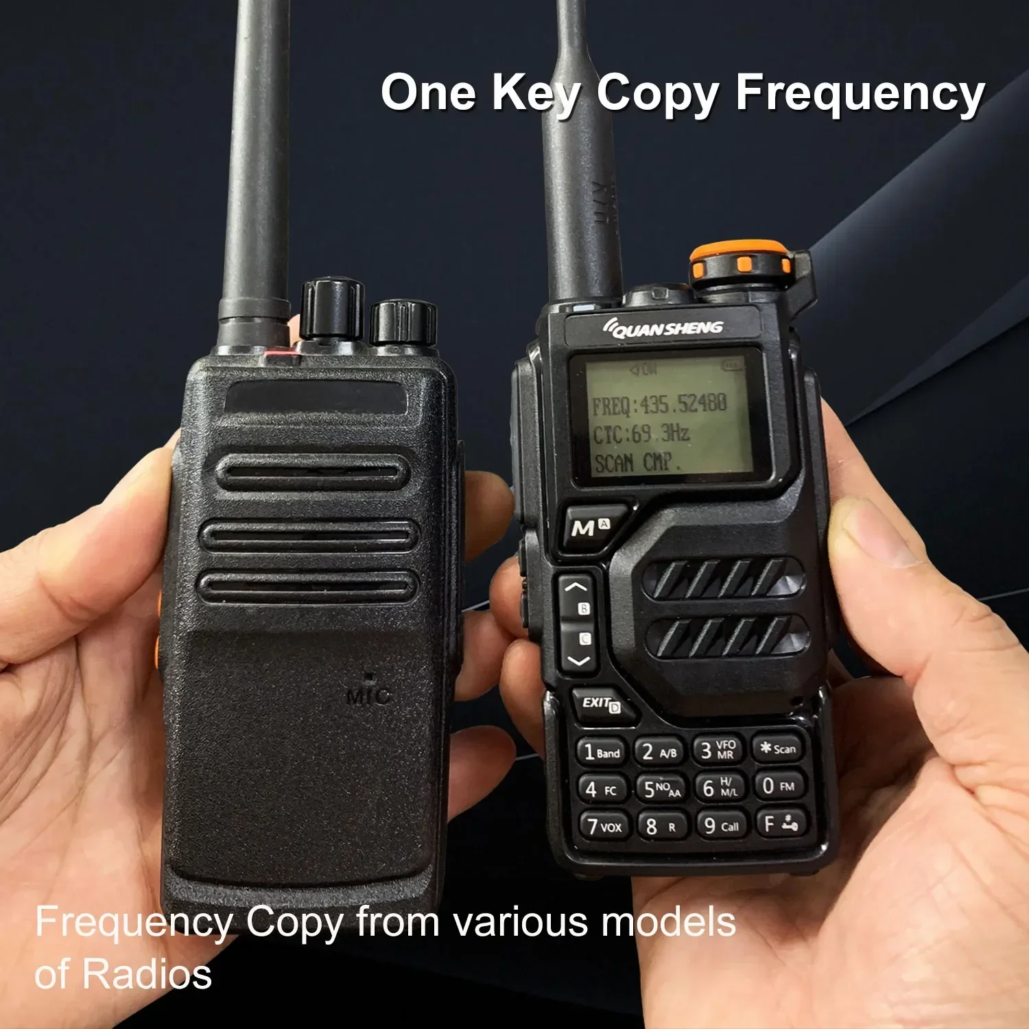 50-600MHz RX Walkie Talkie Long Range Quansheng UV-K5 VHFUHF 136-174MHz 400-470MHz RX TX Both DTMF VOX FM Wireless Freq Radio