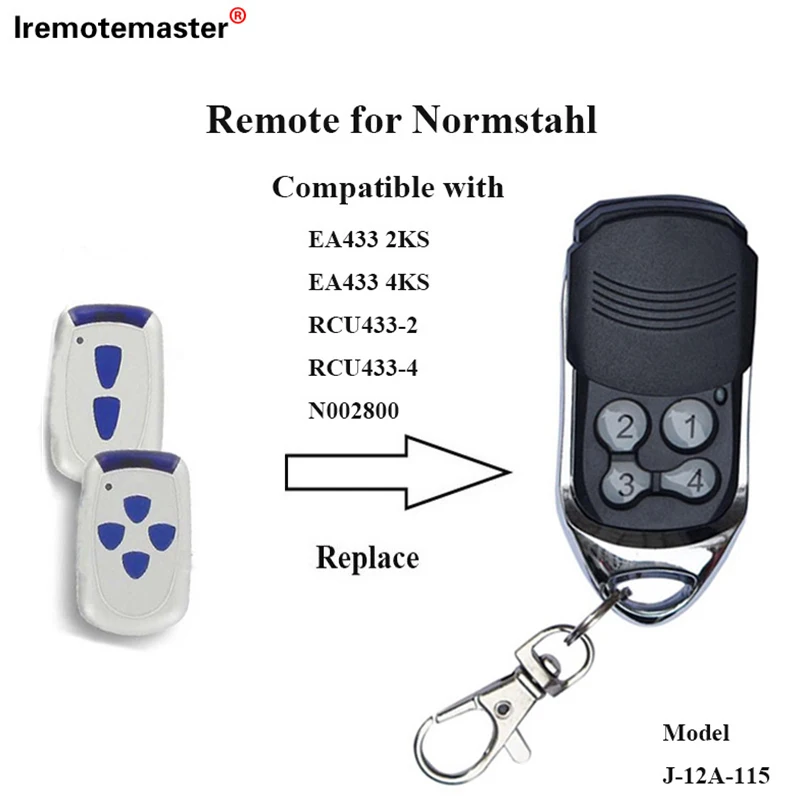 For 433.92MHz Normstahl /CRAWFORD EA433 Garage Door Opener Remote Control 433MHz Rolling Code