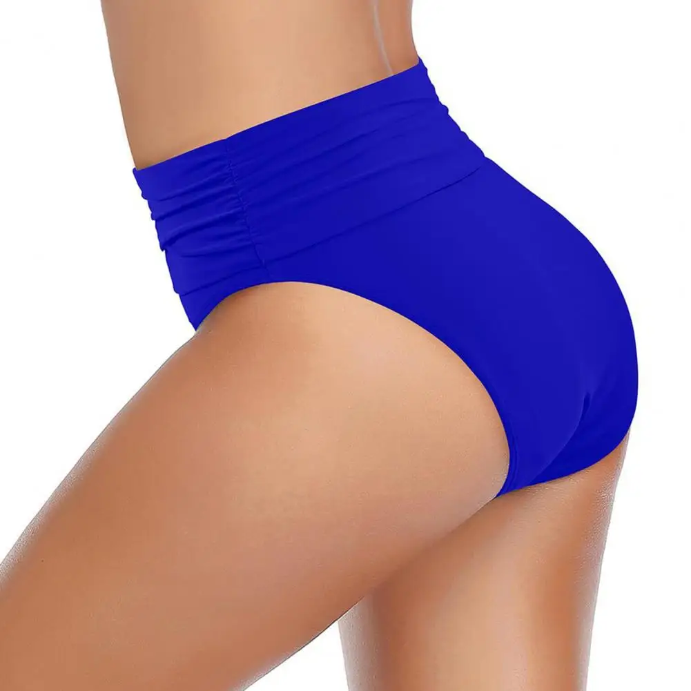 High Rise Bikini High Waisted Bikini Bottoms for Women Tummy Control Swim Shorts Ruched Detailing Beachwear Flexible Fit