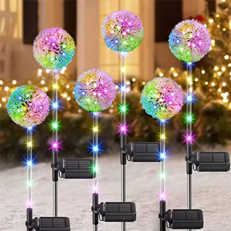 Solar Dandelion Flower Garden Lights Outdoor Waterproof Decoration Solar Fower Light for Garden Lawn Yard Art Wedding Decoration