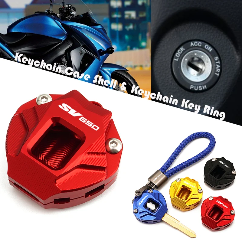 

New For SUZUKI SV650 S SV 650 SV650S SV1000 Motorcycle Accessories CNC Auminium Key Case Shell Cover & Keychain keyring