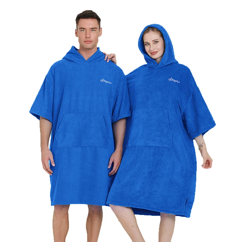 Men Microfiber Cloak Wetsuit Changing Bathrobe Beach Poncho Towel Outdoor Absorbent Quick -drying Hooded Bath Towels Women