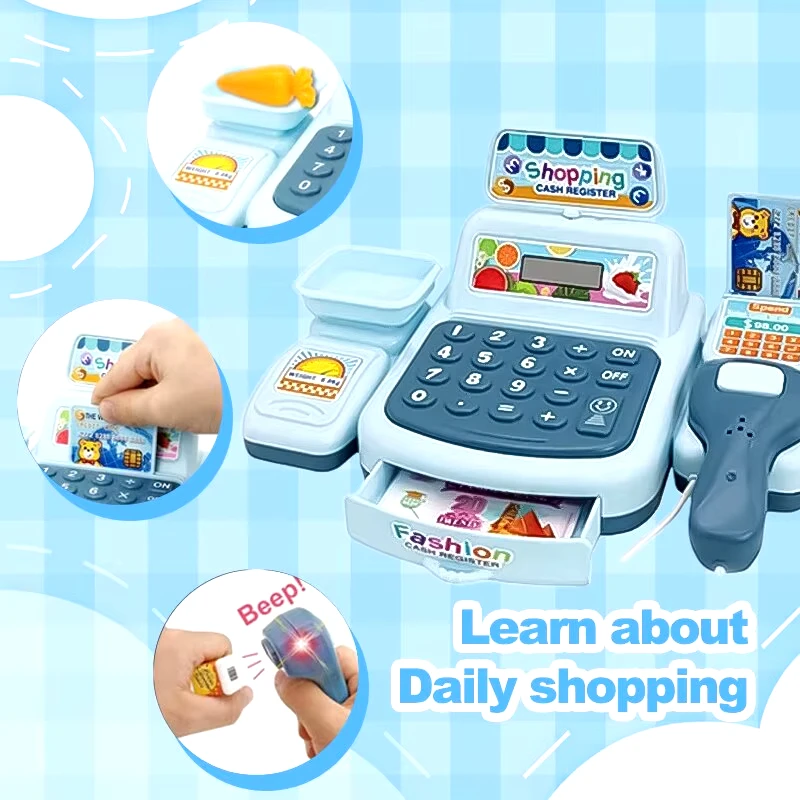 KBDFA Simulation Shopping Cash House Toys Electronic Game Lighting And Sound Effects Supermarket Cashier Toys image 2