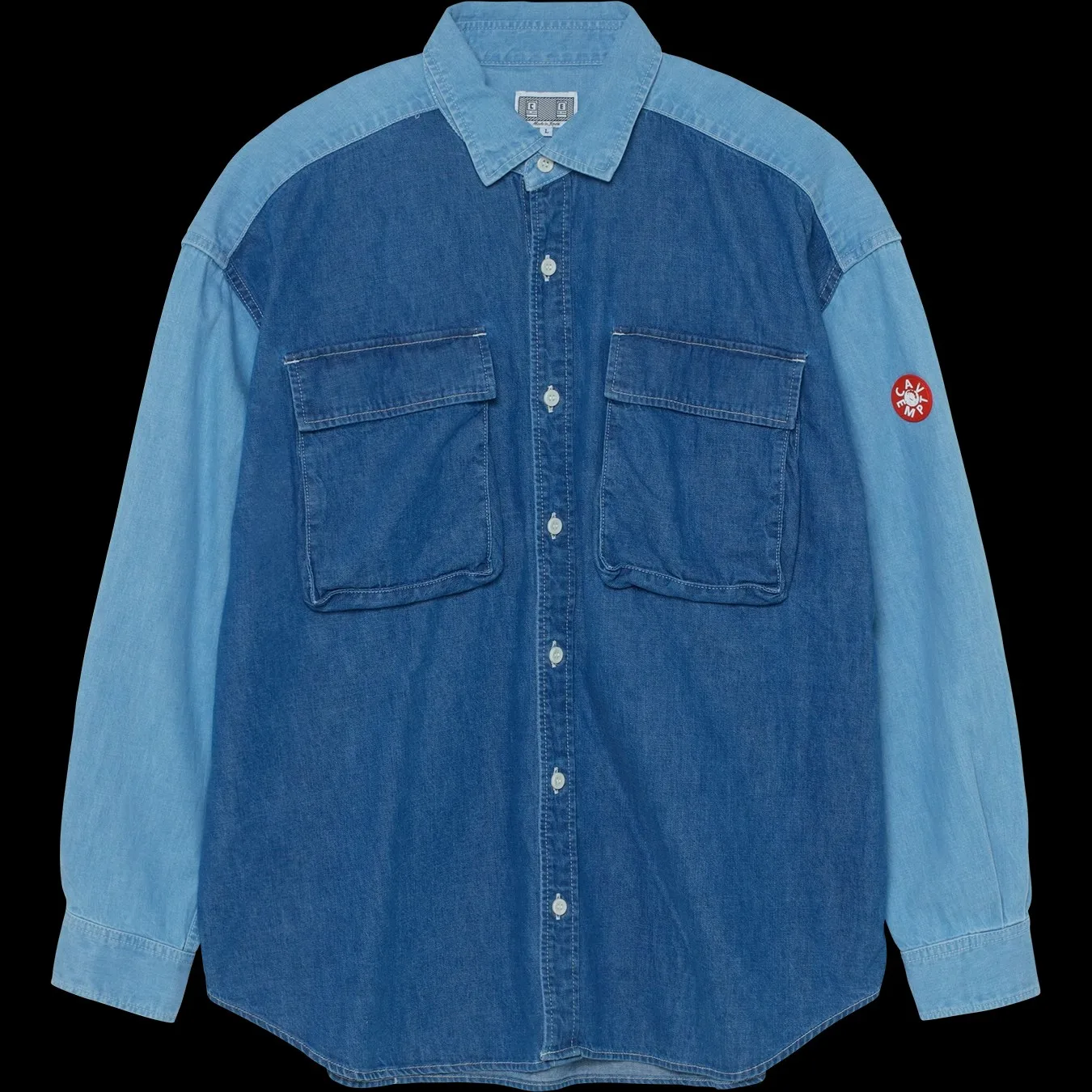 2024 Cavempt C.E TWO COLOUR DENIM SHIRT Two Bag Denim Shirt TX1207