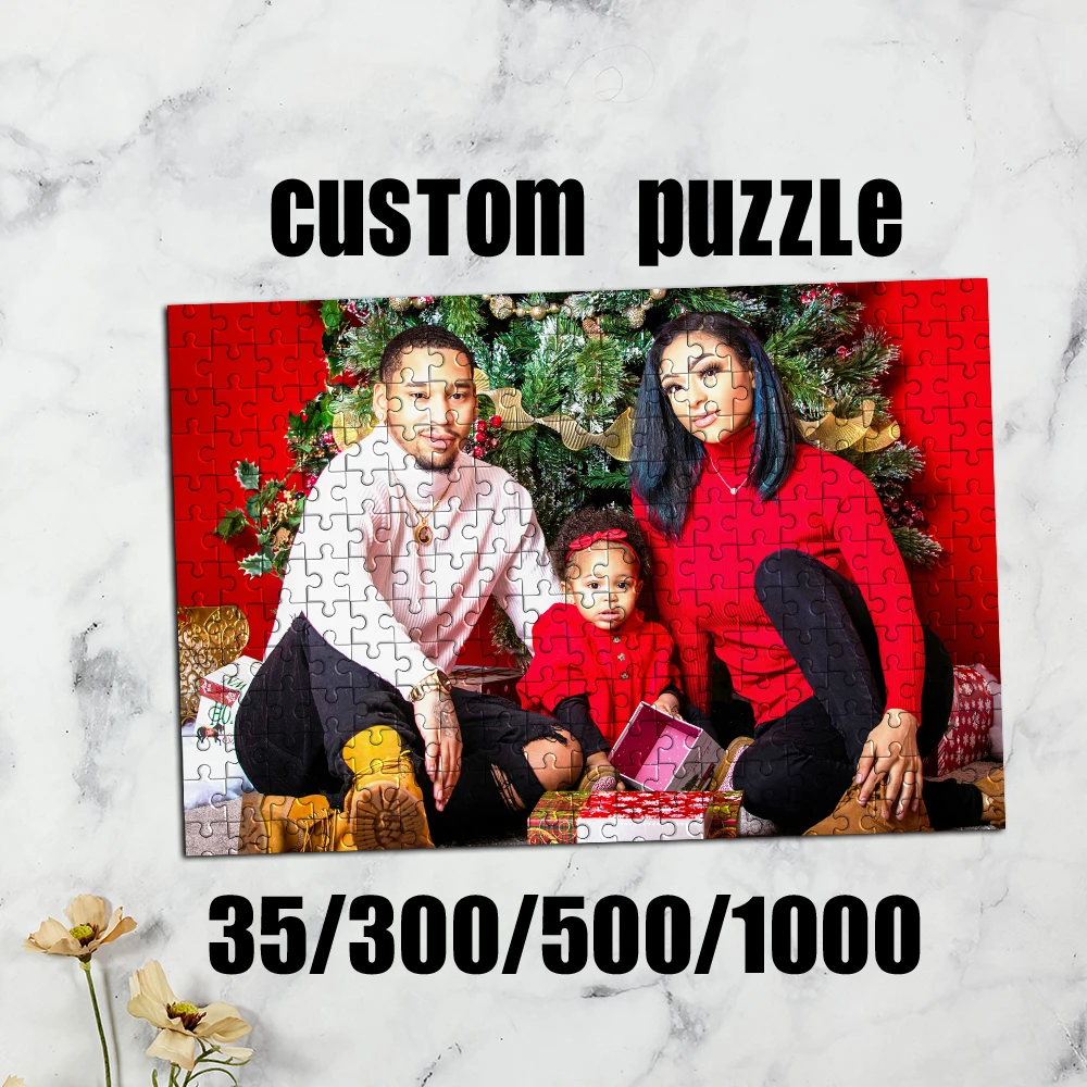 35/300/500/1000pcs Personalized Custom Photo Puzzle Customize Creative Commemorative Gift Families Games