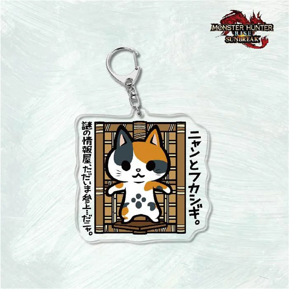 6CM NEW Anime Monster Hunter Acrylic Keychain Model Cosplay Charm Characters Ornament Accessories Collection Christmas Gifts