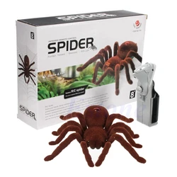 Kid Gift Remote Control Scary Creepy Soft Plush Spider Infrared RC Tarantula Toy 77HD