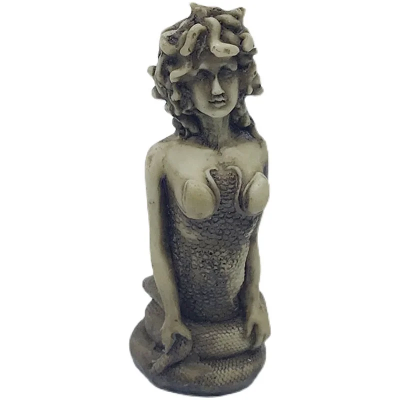 resin figure mental psychological sand table game box court therapy Meddusa snake body human head