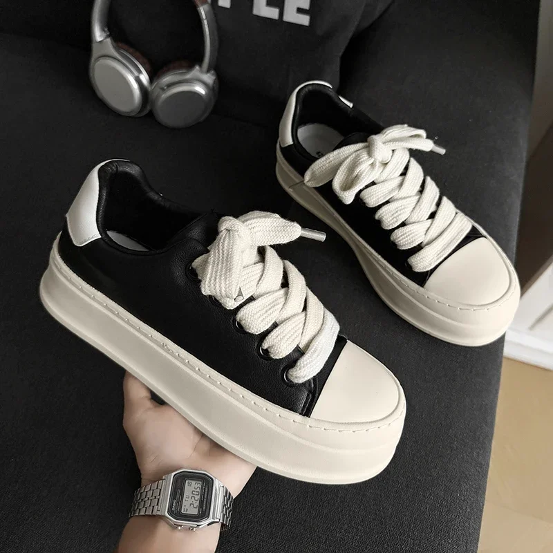 

Лето 202, спортивные повседневные низкие кроссовки для подростков, толстая подошва с завышенной талией, черные парусиновые туфли