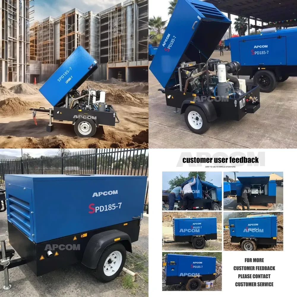

460cfm 400 385 350 185cfm Mining Portable Screw air Compressor Engine 460cfm 400cfm 385cfm 350cfm 185cfm