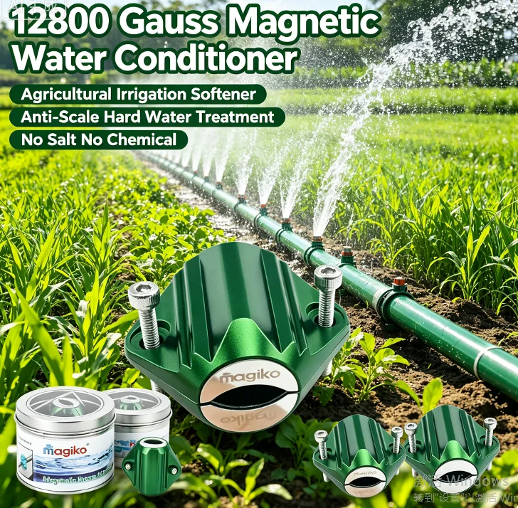 No Salt Magnetic Water Treatment Conditioner 12800Gauss Scale Inhibitor Softener For Agricultural Irrigation Household Plumbing