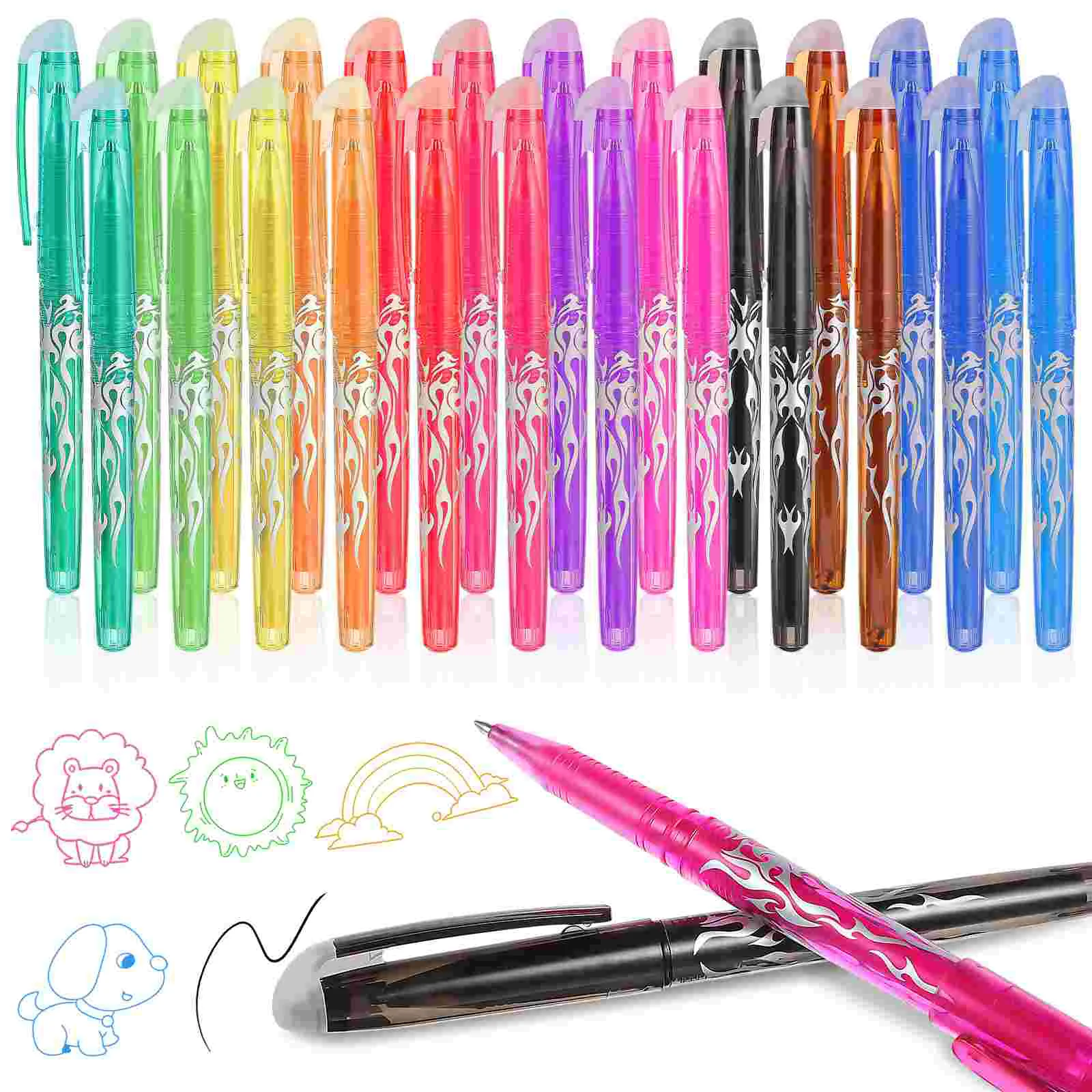 24 Pcs Erasable Pen Disappearing Student Stationery Supplies School Creative Signing Pens