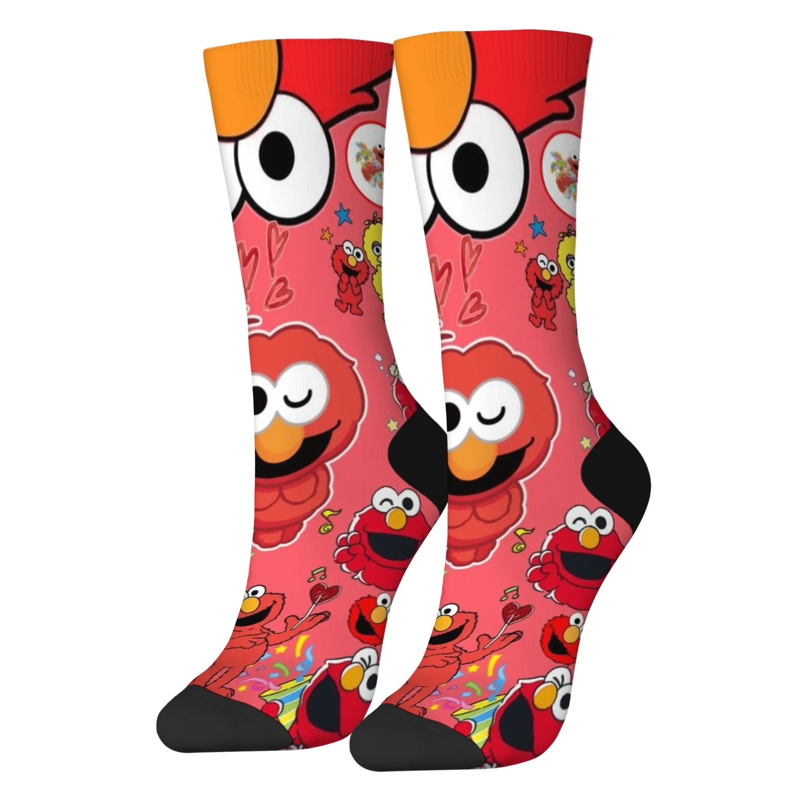 Calcetines de compresión estampados con diseño de Barrio Sésamo, Harajuku, tendencia Hip Hop, novedoso Retro, Unisex, regalo de fiesta suave y cómodo