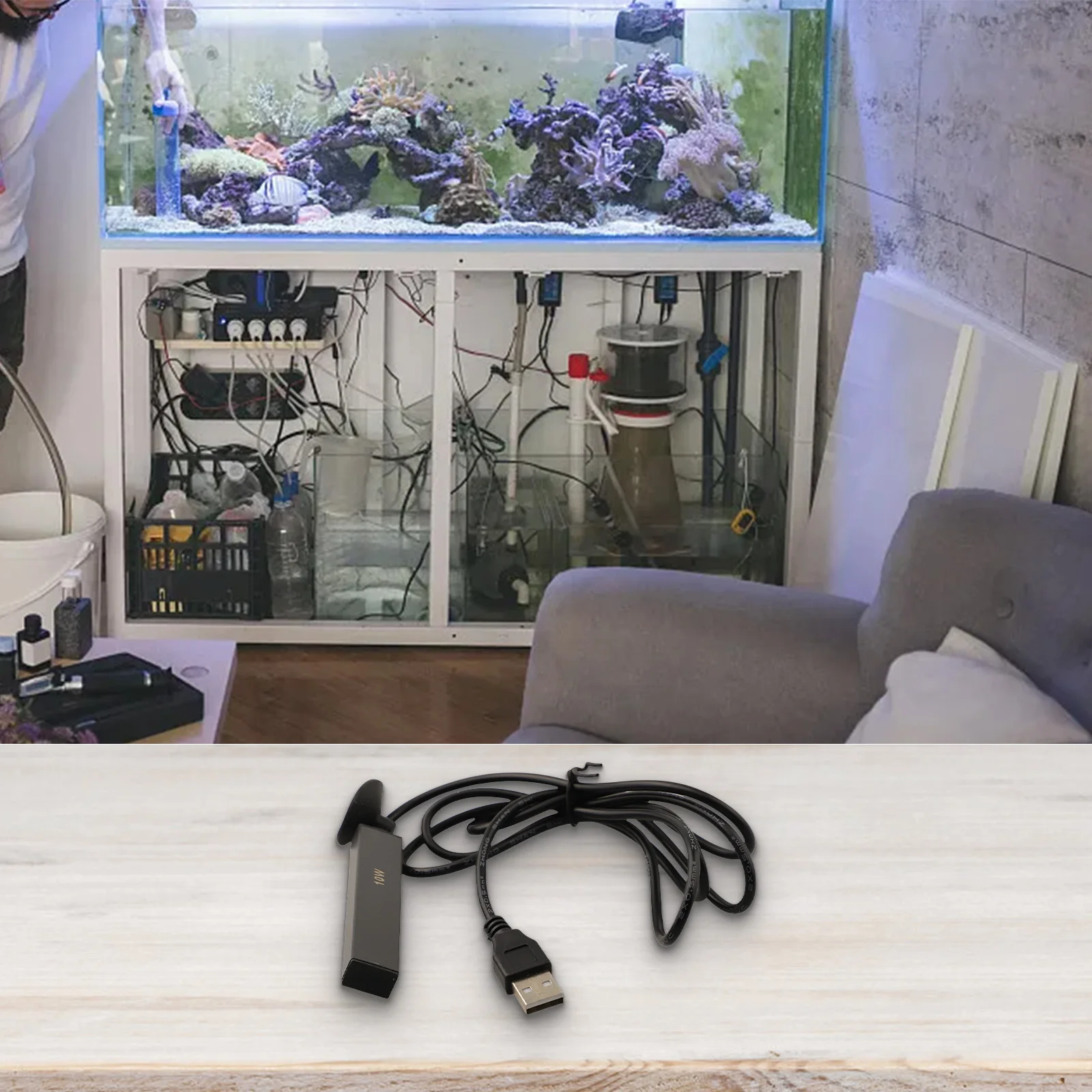 Desktop Aquariumverwarmer Aquariumverwarmer Compact formaat voor installatie Efficiënte verwarmingsoplossing Energiezuinige bediening