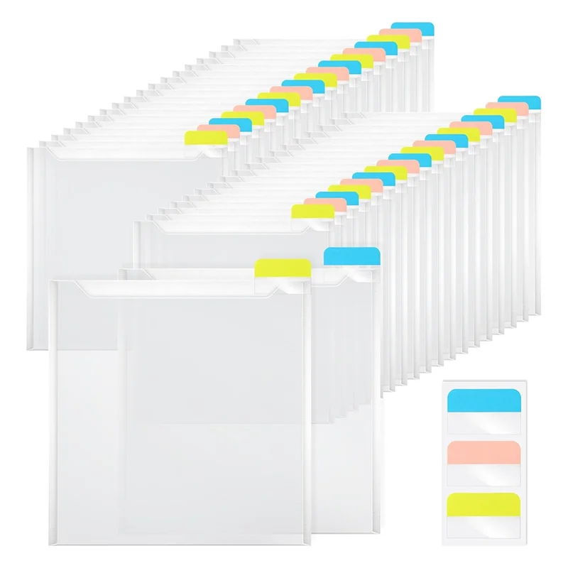 كفاءة 36 قطعة 12X12 سجل القصاصات ورقة التخزين المنظم مع 90 قطعة علامات التبويب مؤشر لزجة لعقد قصاصات ورقية البطاقات الفينيل