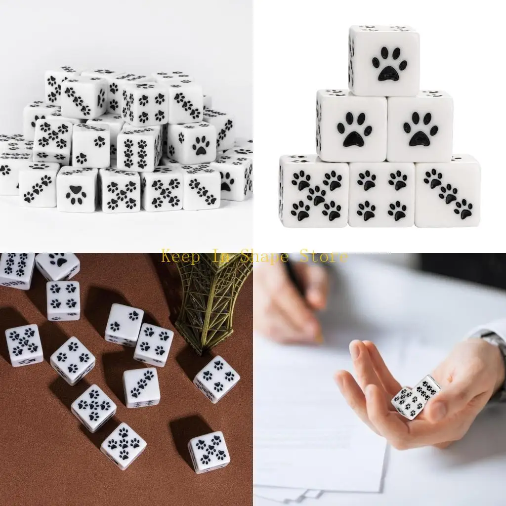 

U1JC 16mm Six Sided Dices Resins Game Dices Set Classroom Teaching Dices Cartoon Educational Counting Toy Math Learning Dices