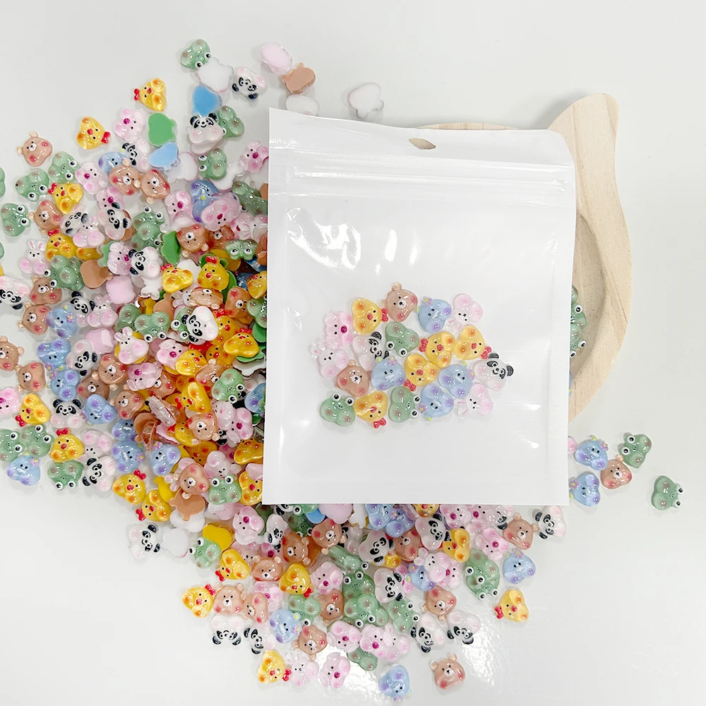 التعبير الحيوان الراتنج مسمار الفن سحر الكرتون لطيف الأذن الأرانب ، الضفدع ، الدب مسمار الزينة DIY بها بنفسك مانيكير الحرف