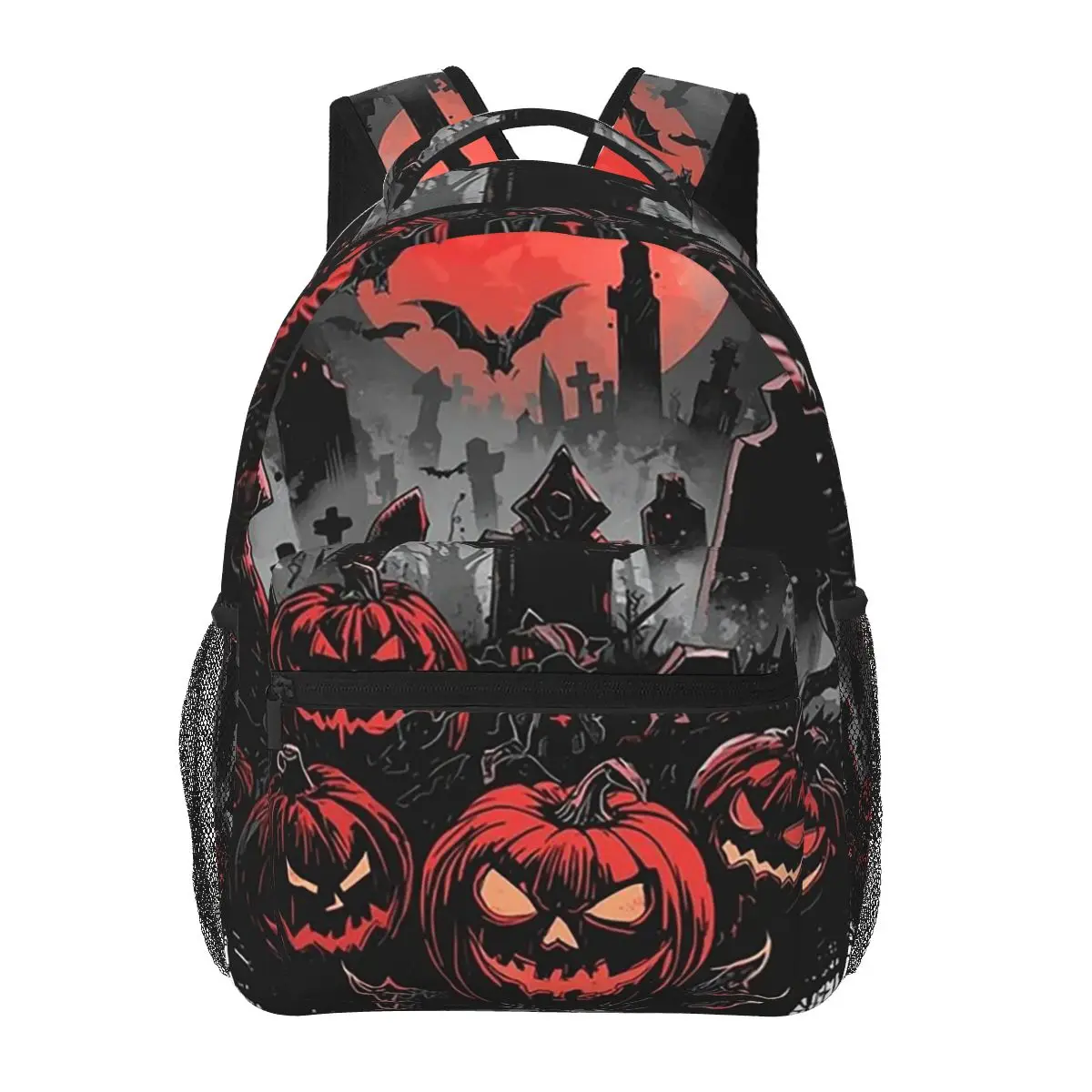

Halloween Spooky Gothic Pumpkin Lantern Student Backpack School Bag Hiking Travel Daypack for Men Women Bookbag Shoulder Bags