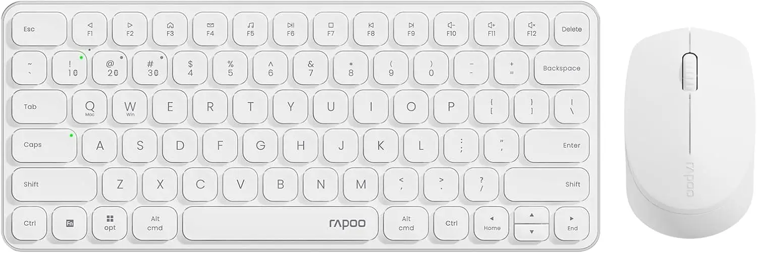 

Multi-Device Wireless Keyboard & Mouse Combo, 2.4GHz/Bluetooth 5.0/4.0, Silent Click, 4 Devices, Low-Profile