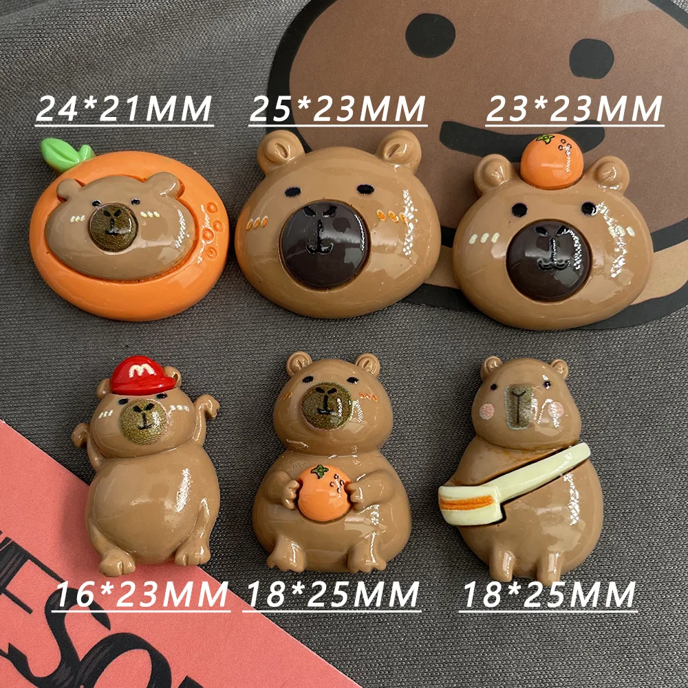 Cute Resin Capybara Series for Shoe Charms Accessories for Classic Clog Shoe Decoration Fit Wristband Boys Girls Gifts