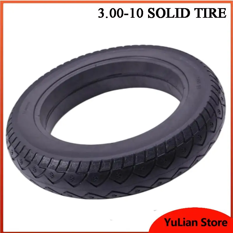 Standard 3.00-10 solid tires, high-density thickened tires, not easily deformed by compression, suitable for 10 inch electric sc