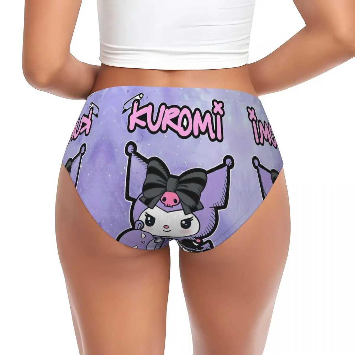 Custom Womens Kuromi Animes Brief Panties Female Breathable Cartoons Kawaii Underwear Underpants