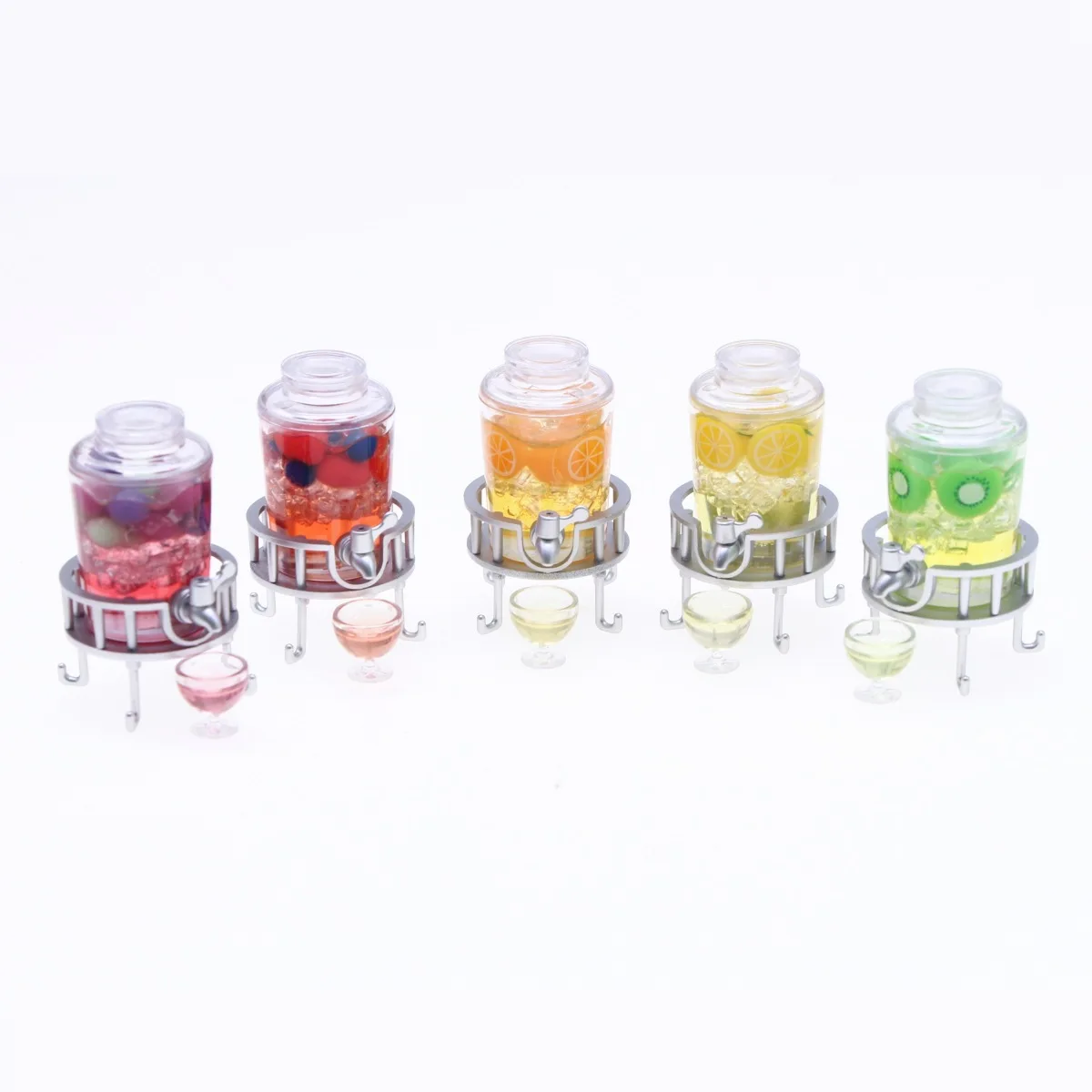 1/12 Dollhouse Miniature Simulation Mini Food Pretend Play Self-service Beverage Juice Bucket Drinks for OB11 Doll Accessories