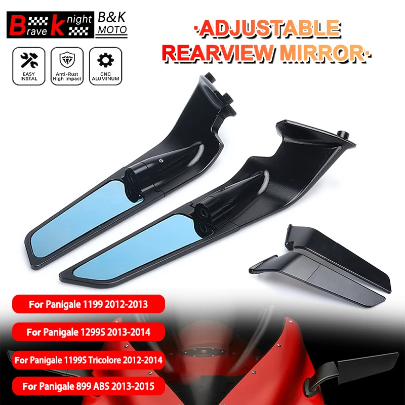 

1199S 899ABS зеркало заднего вида для мотоцикла, регулируемое боковое зеркало, аксессуары для Panigale 1199 S Tricolore 899 ABS 2012-2015