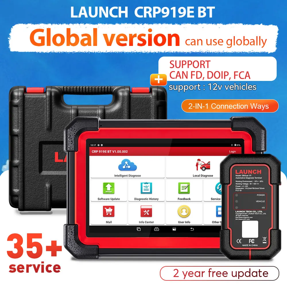 2026 LAUNCH X431 CRP919E BT Bidirectionele Scantool, Volledige Systeemdiagnose Scanner, 31+ Reset, ECU Codering, CANFD&DOIP, V.A.G. Gids