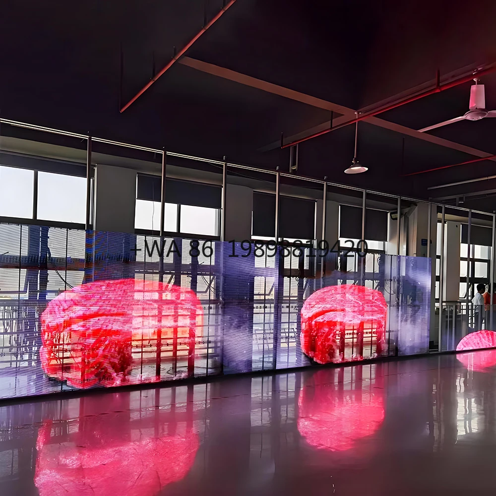 

Indoor Transparent LED Grille Mesh Screen for Glass Window Advertising Video Wall Factory Supply