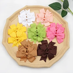 10/20 sztuk rypsowa wstążka solidna 3.5 Cal kokardy do włosów z klipsem dla dziewczynek spinki do włosów szpilka Barrettes nakrycia głowy dziecięce akcesoria do włosów