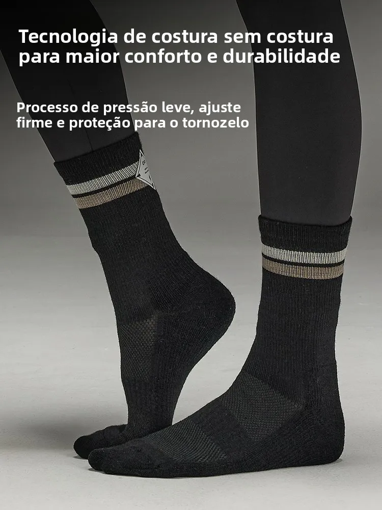 メンズとレディースのメリノウールサイクリングソックスミッドカーフ自転車ウォームスポーツコンプレッション通気性ホイールアップwブランド秋冬